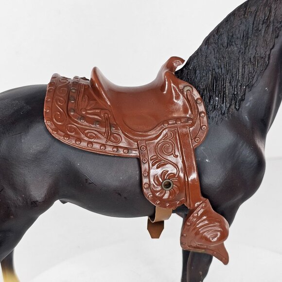 Breyer Western Horse Brown Plastic Saddle w/ Vinyl Cinch Snap Saddle ONLY - Picture 8 of 8
